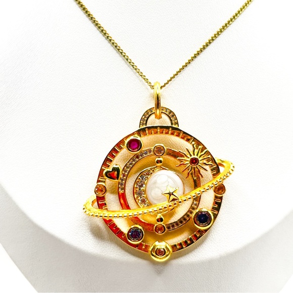 NWOT Cosmic Planetary pendant 18k gold plating over Sterling silver. - Picture 14 of 16